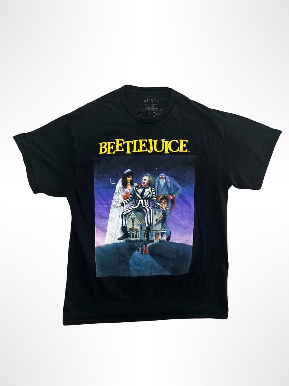 Beetlejuice Black Graphic Tee with Movie Poster Print